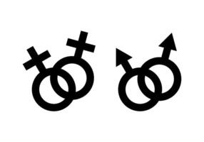 Same Sex Signs. LGBTQ Marriage and Homosexual Couple Flat Style Icons vector