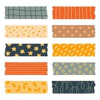 Washi tapes colorful set vector