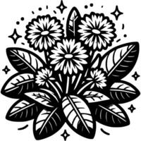 Blooming dandelion bush in monochrome. Fresh summer plants, unpretentious weed. Simple minimalistic in black ink drawing on white background vector