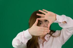 Young woman architect working with a virtual apartment plan photo