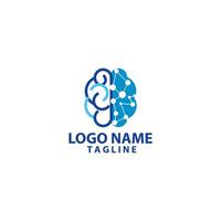 brain technology logo design vector