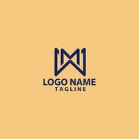 initial letter WM MW logo design vector