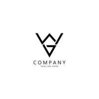 initial letter WG logo design vector