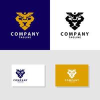 lion eagle head logo design vector