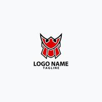 Abstract samurai head logo design vector