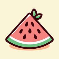 Summer illustration with delicious and fresh watermelon isolated hand drawn illustration vector