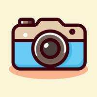 Digital analog camera illustration for summer season isolated background vector