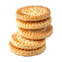 Butter cookies biscuit with wheat isolated on transparent background png