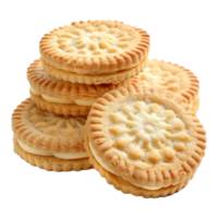 Butter cookies biscuit with wheat isolated on transparent background png