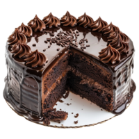 Chocolate velvet cake isolated on transparent background png