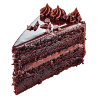 Chocolate velvet cake isolated on transparent background png