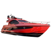 Red and black motor boat isolated on transparent background png