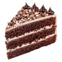 Chocolate velvet cake isolated on transparent background png