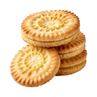 Butter cookies biscuit with wheat isolated on transparent background png