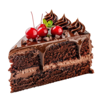 Chocolate velvet cake isolated on transparent background png