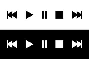 Play, pause, stop, previous track and next icon. Media player buttons vector