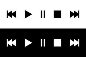 Play, pause, stop, previous track and next icon. Media player buttons vector