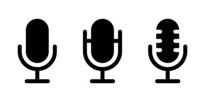 Mic icon set in generic style. Microphone, voice recorder concept vector
