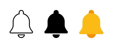 Bell icon set in generic style. Notification alarm concept vector