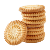 Butter cookies biscuit with wheat isolated on transparent background png