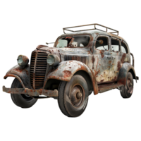 Apocalyptic car isolated on transparent background png
