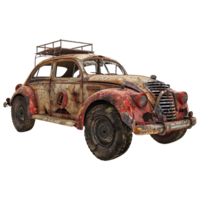 Apocalyptic car isolated on transparent background png