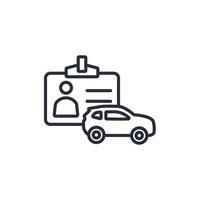 driving license icon. .Editable stroke.linear style sign for use web design,logo.Symbol illustration. vector