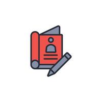 employment contract icon. .Editable stroke.linear style sign for use web design,logo.Symbol illustration. vector