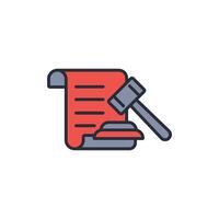 court order icon. .Editable stroke.linear style sign for use web design,logo.Symbol illustration. vector
