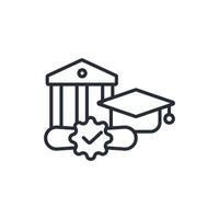 Diploma icon. .Editable stroke.linear style sign for use web design,logo.Symbol illustration. vector