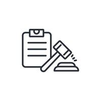 power of attorney icon. .Editable stroke.linear style sign for use web design,logo.Symbol illustration. vector
