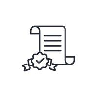 certificate icon. .Editable stroke.linear style sign for use web design,logo.Symbol illustration. vector