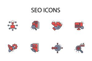SEO icon set..Editable stroke.linear style sign for use web design,logo.Symbol illustration. vector