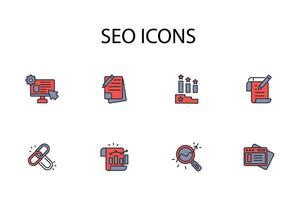 SEO icon set..Editable stroke.linear style sign for use web design,logo.Symbol illustration. vector