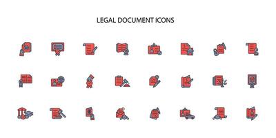 Legal document icon set..Editable stroke.linear style sign for use web design,logo.Symbol illustration. vector