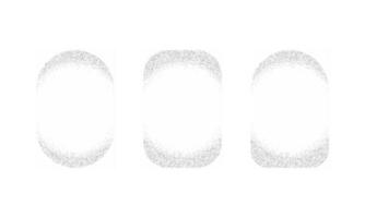 Set of illustrations of white speech bubbles on a white background. Black and white gradient-striped texture. 3 Spherical shape with dotted noise pattern vector