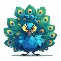 Happy cute peacock cartoon illustration png