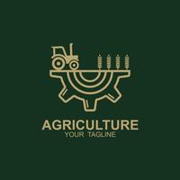 agriculture logo, farm land logo design template vector