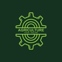 agriculture logo, farm land logo design template vector