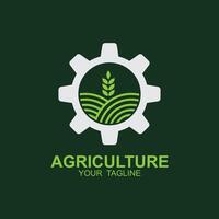 agriculture logo, farm land logo design template vector