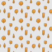 Tree Autumn Seamless Pattern Design vector