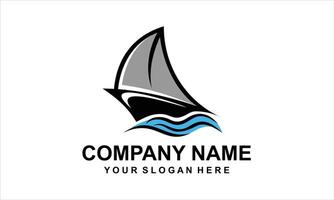 logo of a sailing ship crashing through the waves vector