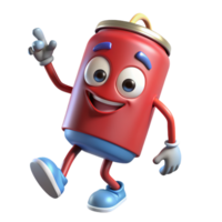 Soda Can Mascot 3d Illustration png