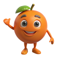 naranja mascota 3d concepto png