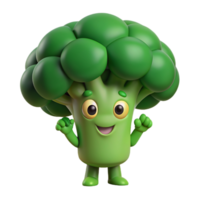 Broccoli Mascot 3d png