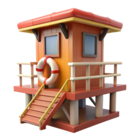 Salva-vidas cabana 3d render png