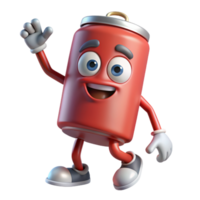 un soda pouvez mascotte 3d graphique png