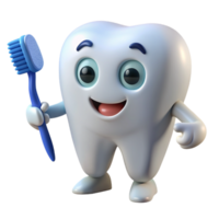 dente mascote 3d de ativos png