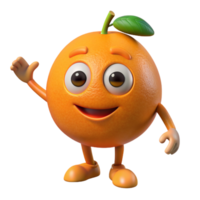 Orange Mascot 3d Image png