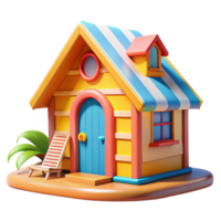 Beach Cottage 3d Icon png